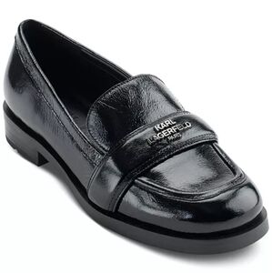 NWB KARL LAGERFELD‎ PARIS Women's Madlen Slip-On Loafer Flats Size 5.5 Black